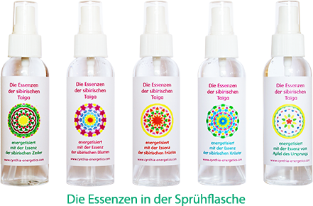 Die Essenzen in der Sprühflasche